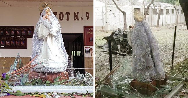 Estatua De La Virgen Queda Intacta Tras La Fuerte Explosi N De Un Auto