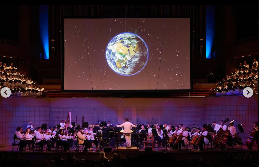 A photo taken during "The Way of the Rain – Hope for Earth – A Symphony for our Planet," a multidisciplinary performance in October 2022 | Source: Instagram/sibylleszaggarsredfordfineart
