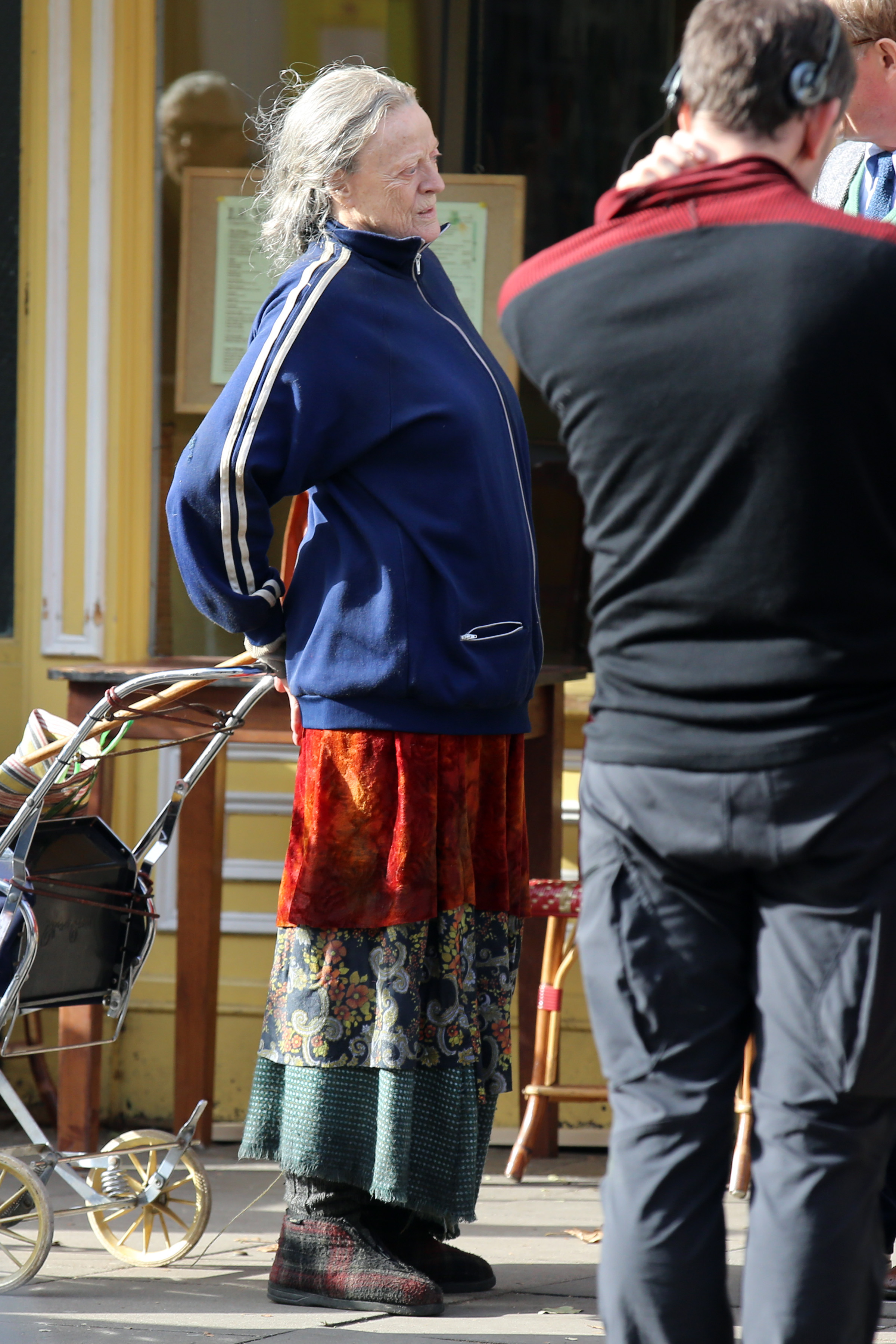 Maggie Smith on the set of "The Lady In The Van" 2014 | Source: Getty Images