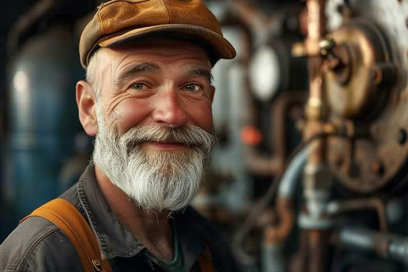 Close-up of an older man smiling | Source: Midjourney