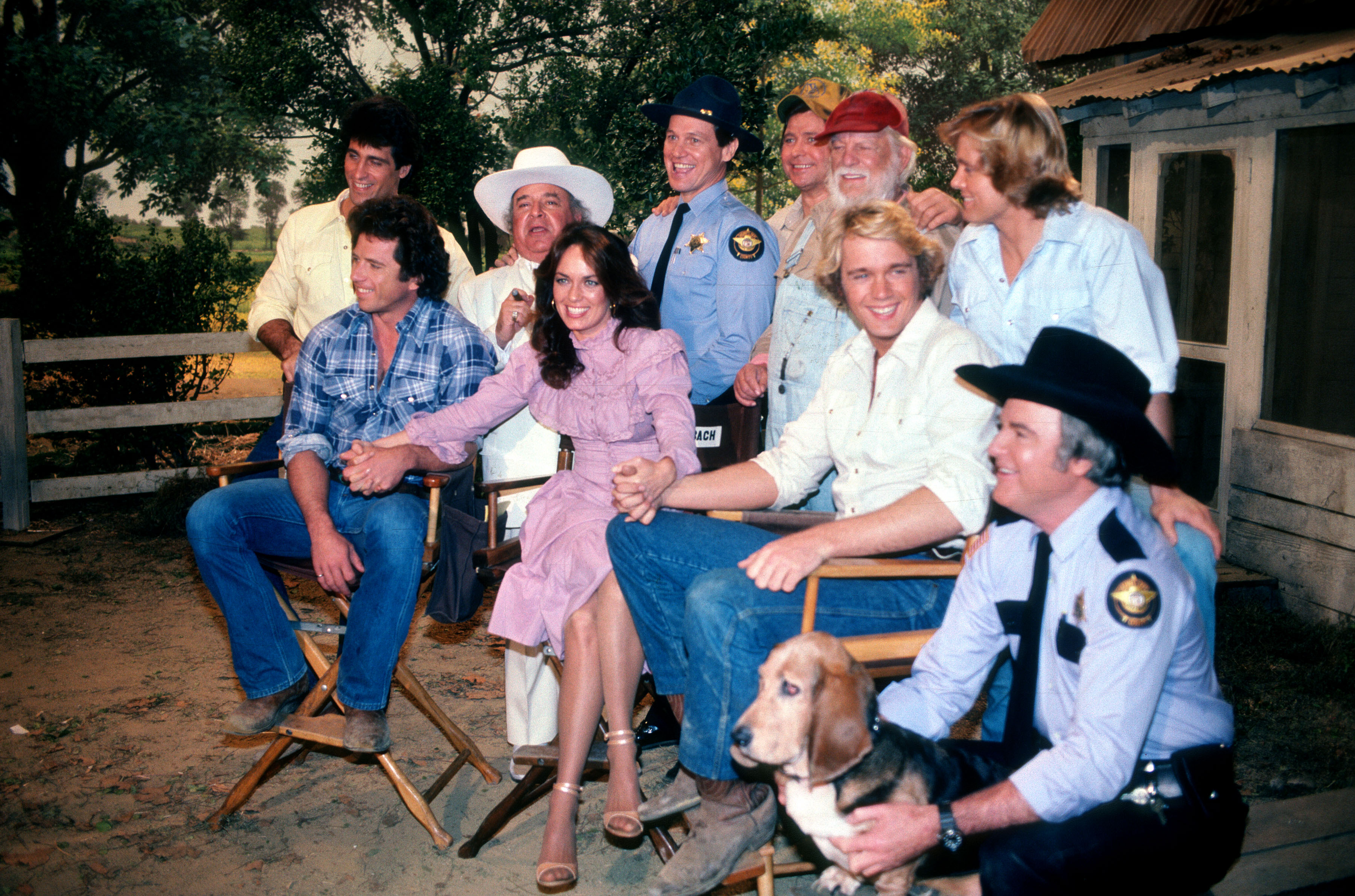 This 1985 cast photo was taken as the series was nearing the end of its original run. The larger group shows how many familiar faces had become part of the Hazzard County ensemble by the final season.  | Source: Getty Images
