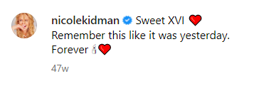 Ein Screenshot der Bildunterschrift, die Nicole Kidman am 25. Juni 2022 zum Jahrestag ihres Ehemanns Keith Urban auf Instagram postete | Quelle: Instagram.com/@nicolekidman