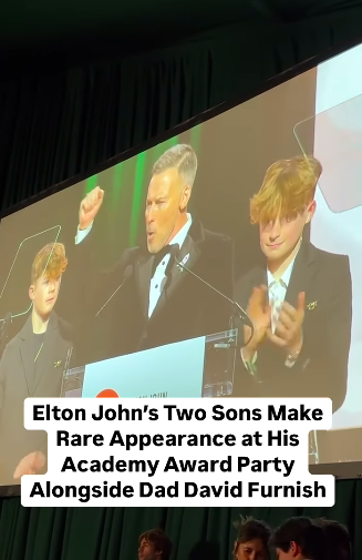 David Furnish cheering with Zachary Jackson and Elijah Joseph Daniel Furnish-John after announcing the total donations raised for the foundation. | Source: Instagram/people