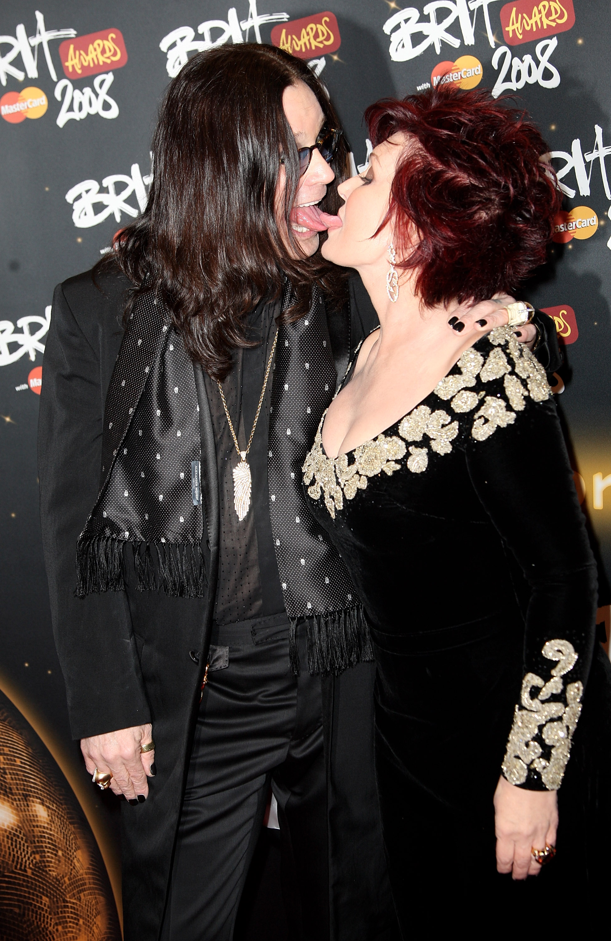 Ozzy and Sharon Osbourne at the BRIT Awards on February 20, 2008, in London, England. | Source: Getty Images