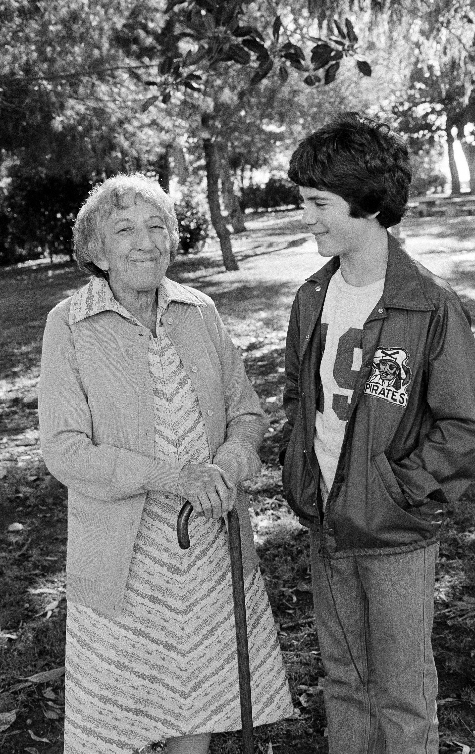 Matthew Labyorteaux and Margaret Hamilton on the "Here's Boomer" set | Source: Getty Images