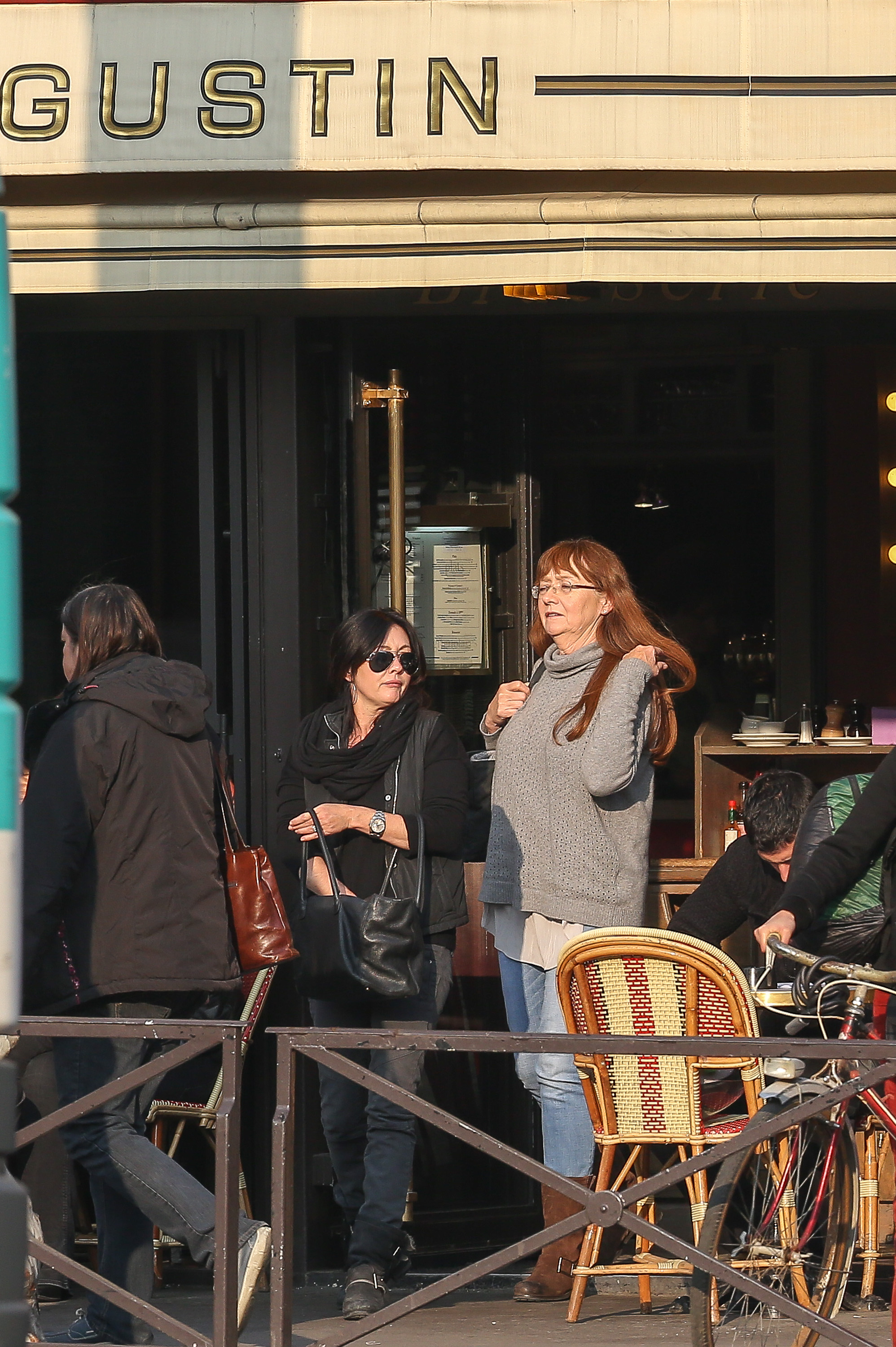 Shannen Doherty and her mother Rosa Doherty as seen leaving the 'Saint Augustin' restaurant on March 13, 2014, in Paris, France | Source:  Getty Images