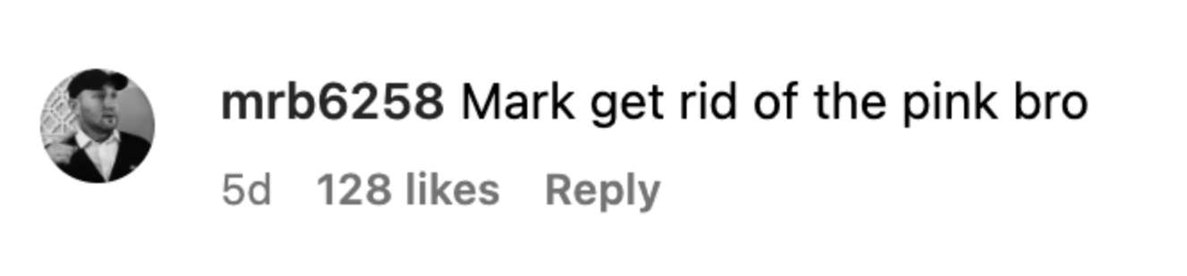 A comment left under a post showing Mark Wahlberg's new look | Source: instagram.com/markwahlberg/