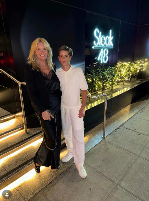 Penny Lancaster enjoys a special night out with her youngest son, Aiden Stewart, during their final days in Los Angeles on August 16, 2025. | Source: Instagram/penny.lancaster
