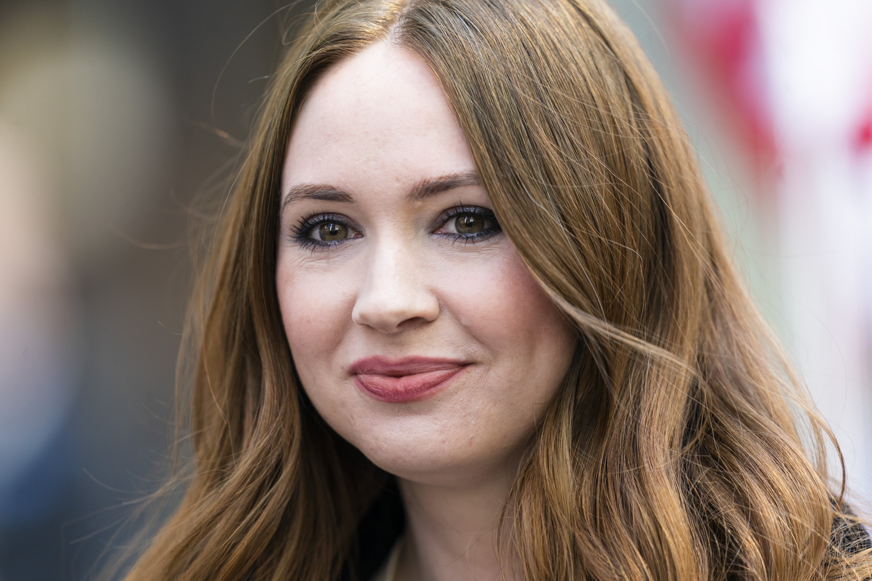 Karen Gillan is seen during the Tartan Day Parade in Midtown, on April 9, 2022, in New York City. | Source: Getty Images