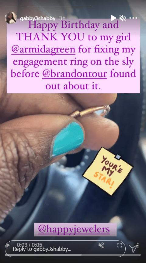 Gabby Sidibe shared an Instagram story documenting her broken engagement ring. | Source: Instagram.com/gabby3shabby