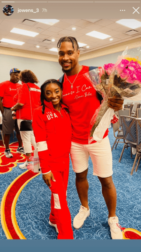 Picture of Jonathan Owens and his girlfriend Simone Biles at the olympic games | Photo: Instagram/jowens_3
