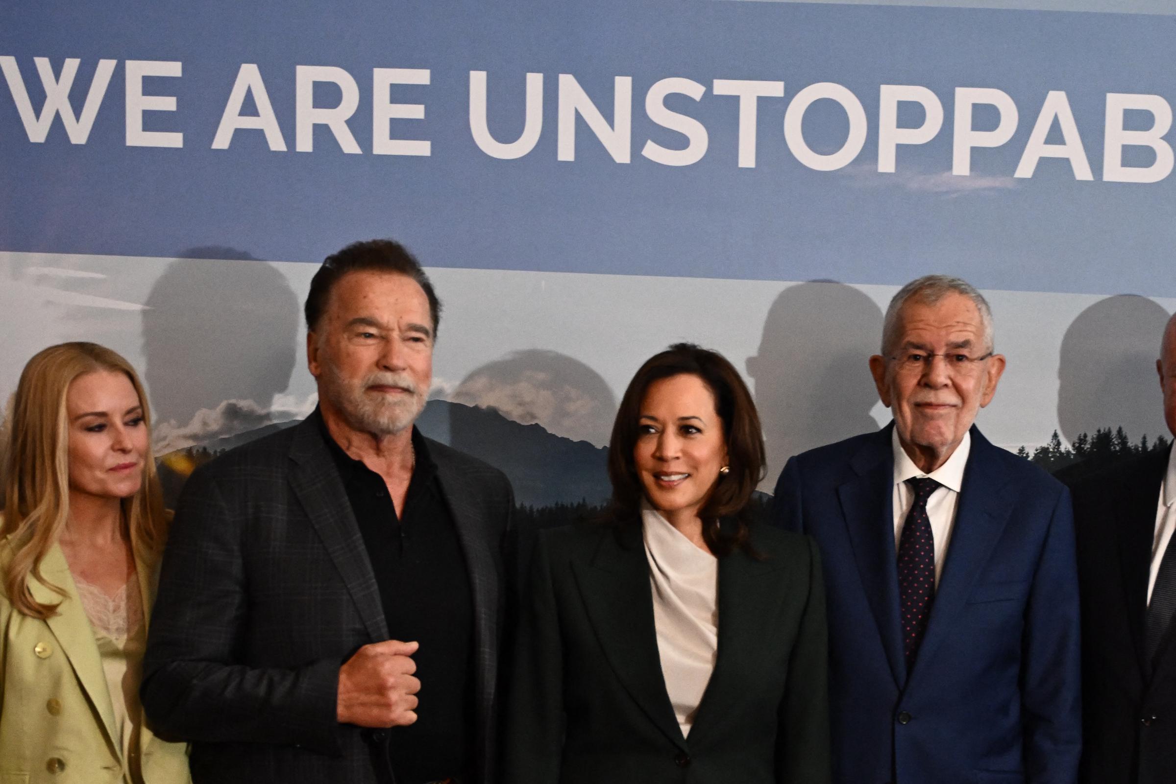 Arnold Schwarzenegger and Heather Milligan made a rare public appearance together alongside several other notable political figures. In this photo, they posed for a picture as they arrived to attend the Austrian World Summit of the Schwarzenegger Climate Initiative on June 16, 2026, in Vienna, Austria. | Source: Getty Images