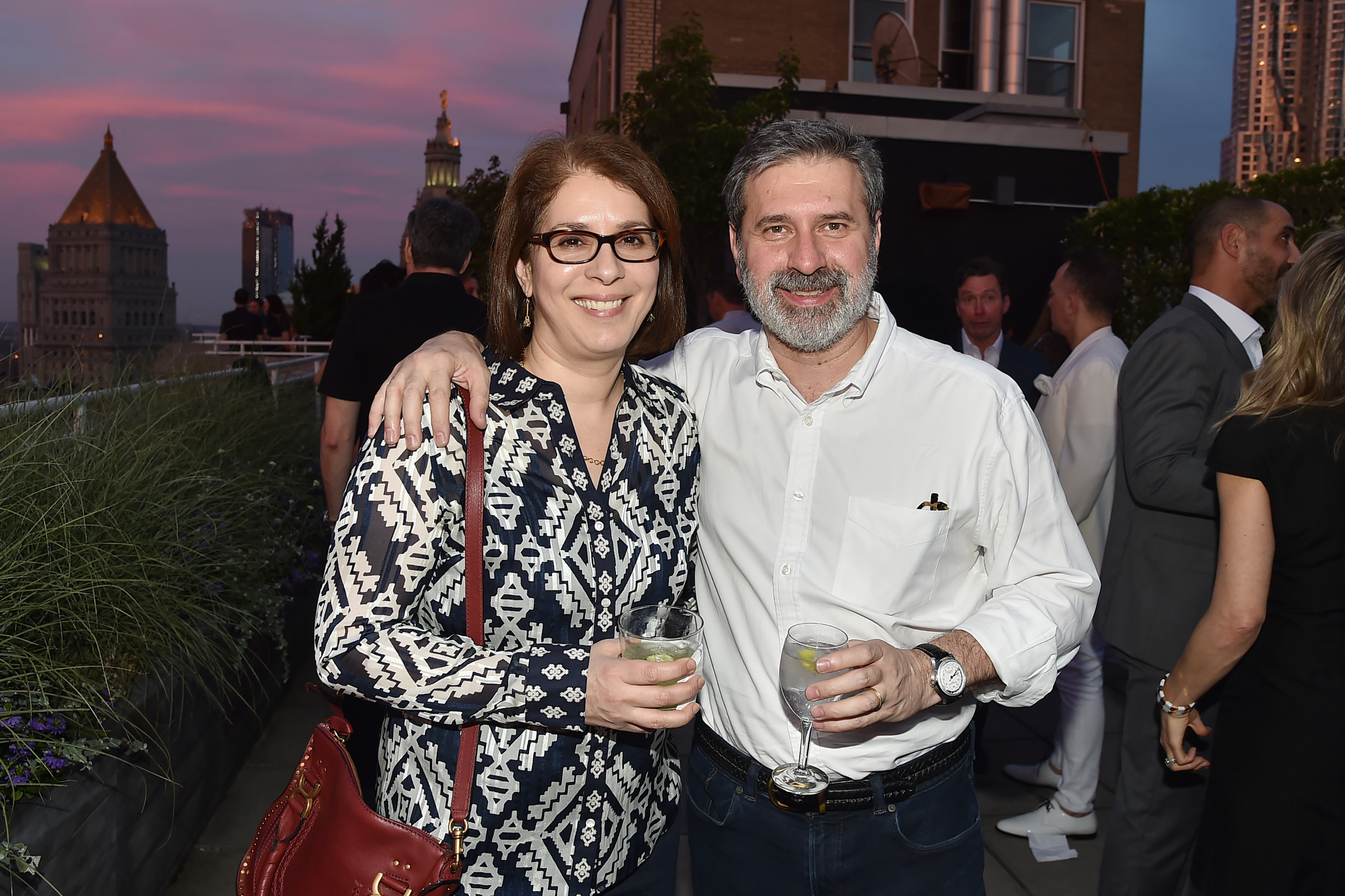 Neda and Christopher Morvillo at the Summer Birthday Cocktails For Lawrence Kaplan event in New York City on June 21, 2018 | Source: Getty Images