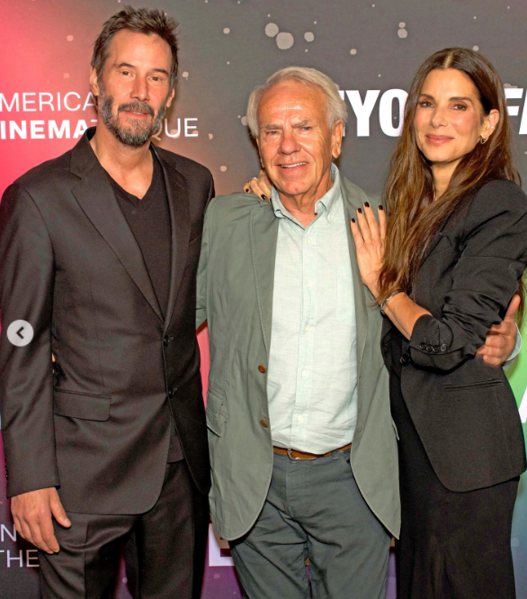 Keanu Reeves, Jan de Bont, and Sandra Bullock appear together for Beyond Fest in Los Angeles, posted on October 9, 2024 | Source: Instagram.com/entertainmenttonight