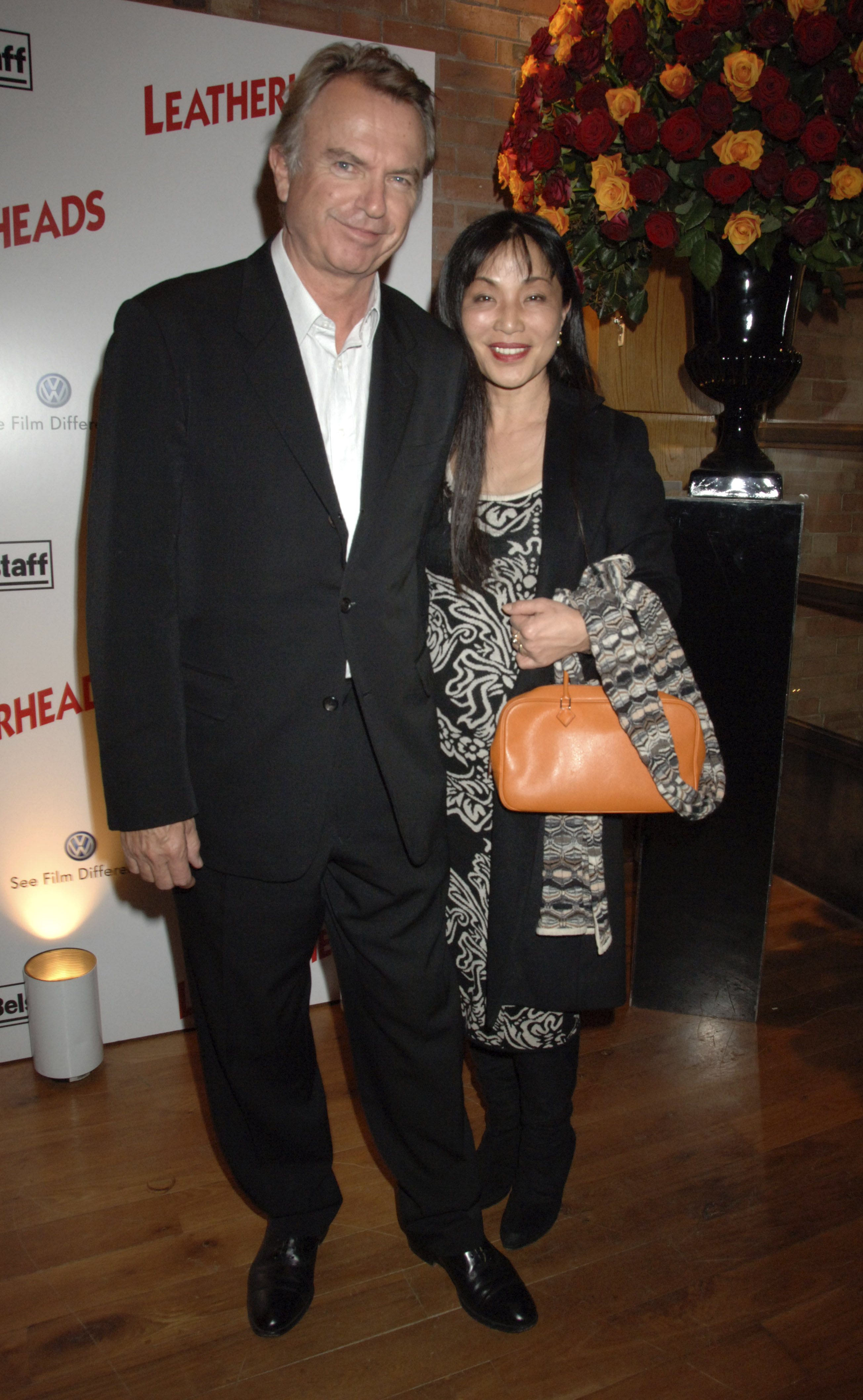Sam Neill and Noriko Watanabe attend the afterparty following the European Premiere of "Leatherheads" at Automat on April 8, 2008, in London, England. | Source: Getty Images