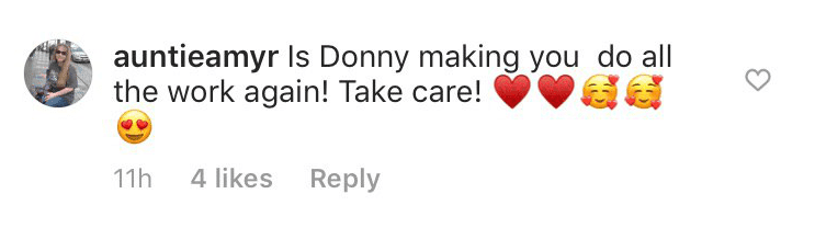 A supportive comment from a concerned fan | Instagram: @marieosmond