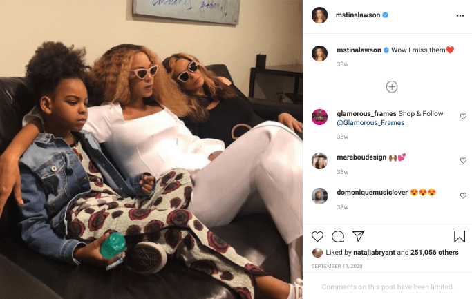 A screenshot of Tina Knowles's post on her instagram page | Photo: instagram.com/mstinalawson/