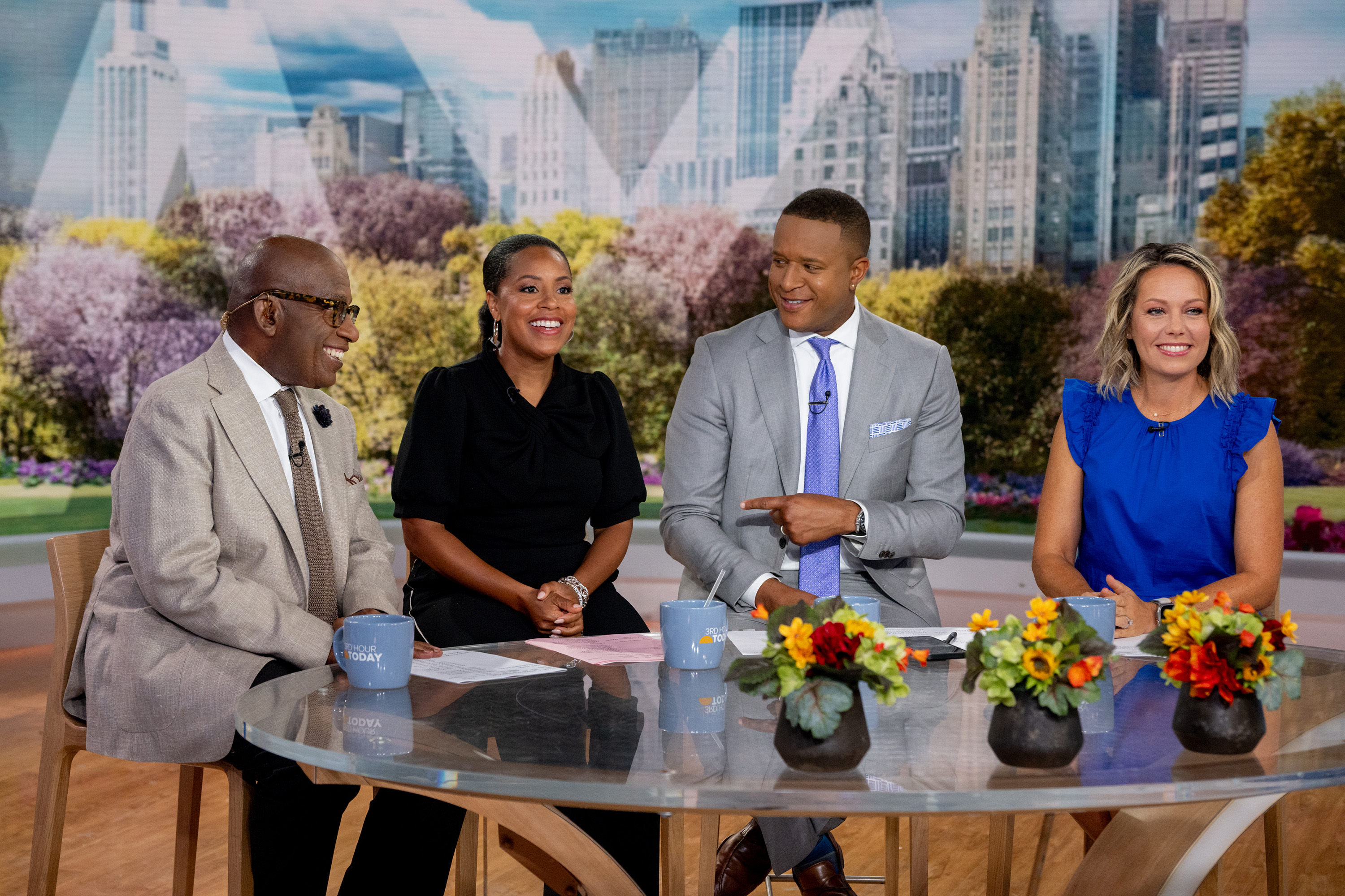 Al Roker, Sheinelle Jones, Craig Melvin, and Dylan Dreyer share a light moment on the "Today" show set on August 15, 2024 | Source: Getty Images