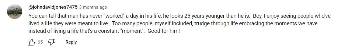 A comment left under a YouTube video of an interview with Judd Hirsch talking about "The Fabelmans" in 2022 | Source: youtube.com/@CBSSundayMorning