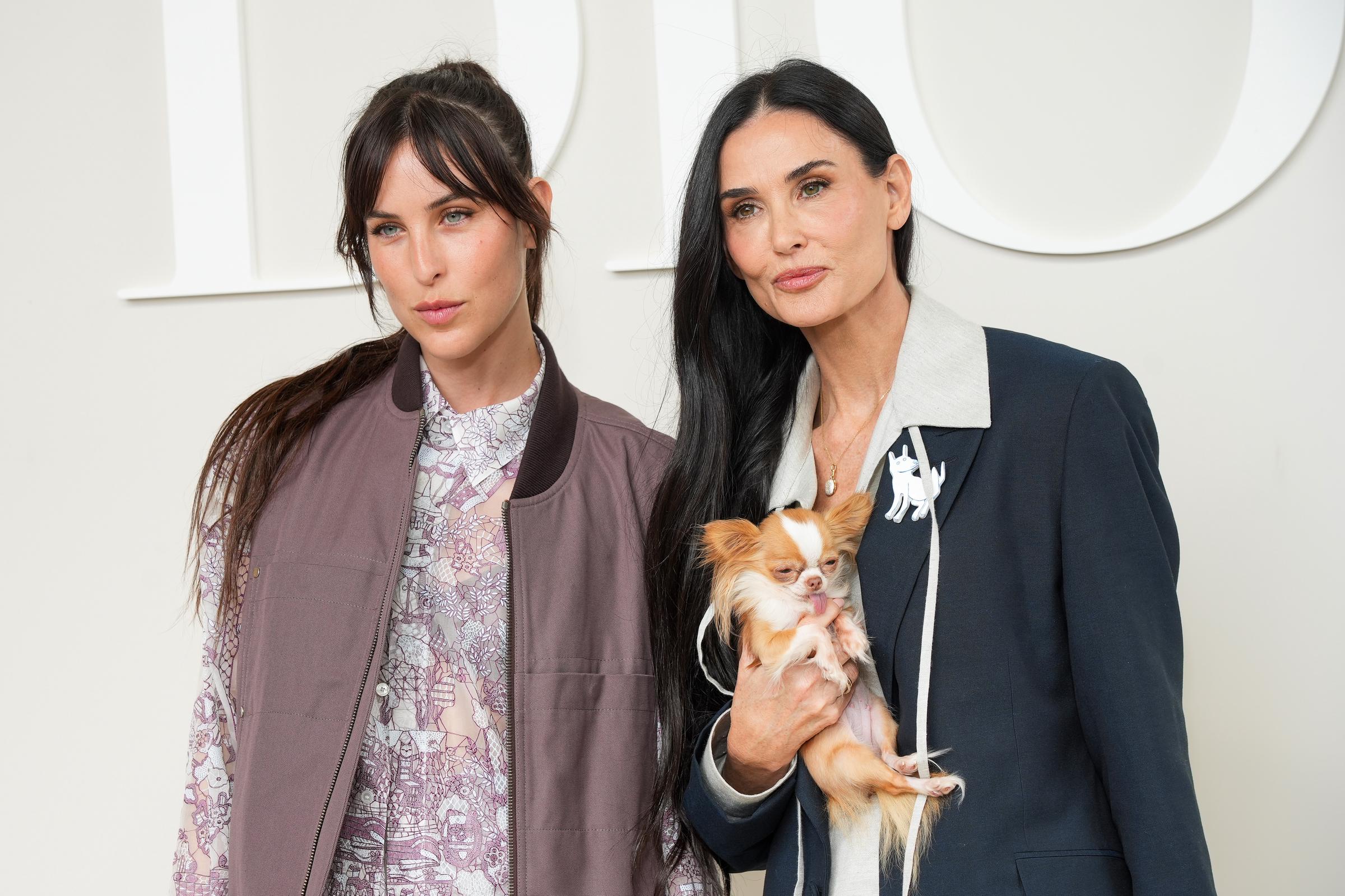 Demi Moore and Scout LaRue Willis attends the Dior Homme show at Paris Fashion Week on June 21, 2024. | Source: Getty Images