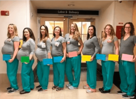 The nine nurses who got pregnant around the same time. | Photo: YouTube/Top Richest.