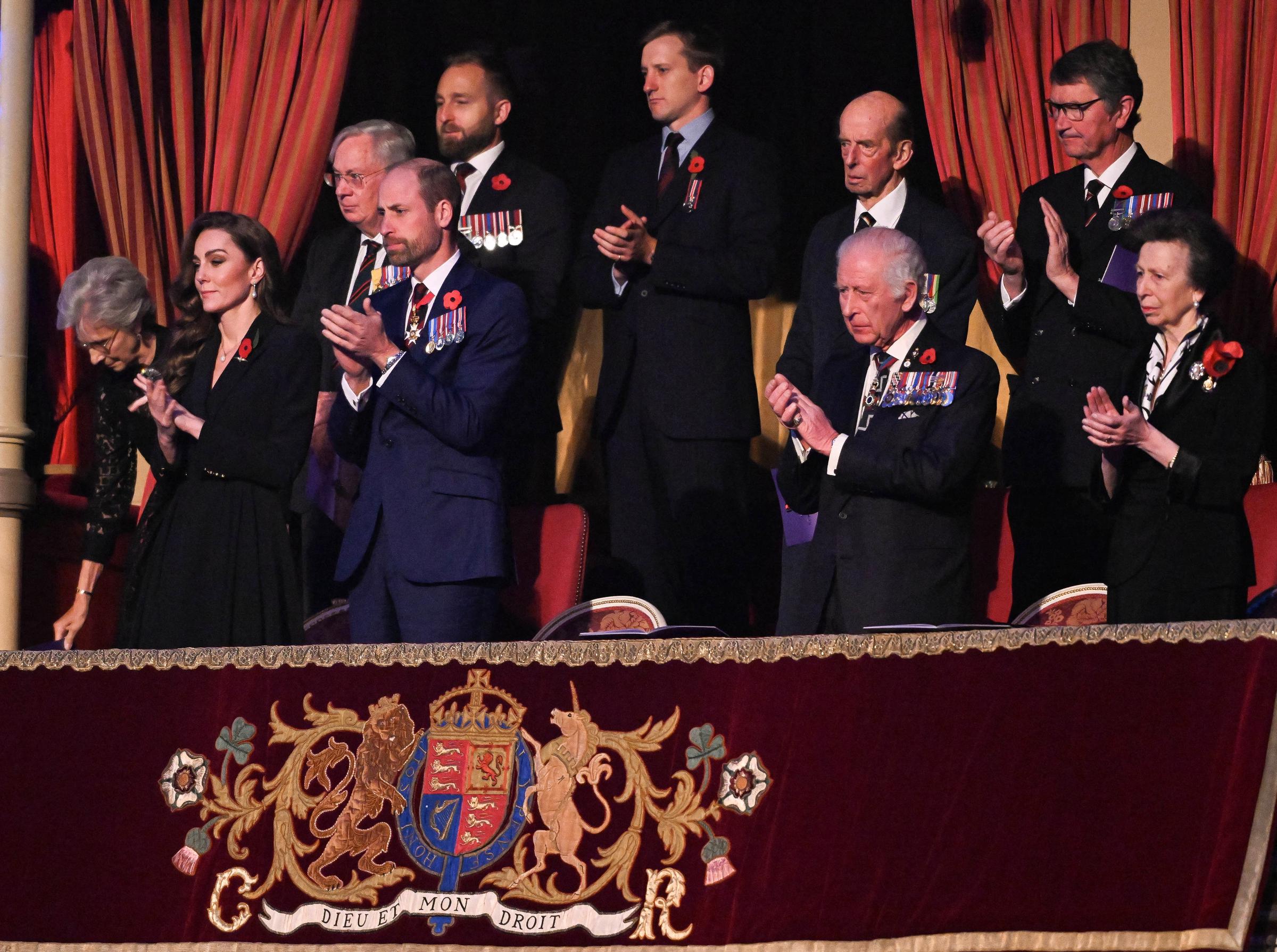 Catherine, Princess of Wales, Prince William, Prince of Wales, King Charles III, and Princess Anne, Princess Royal attend the Royal British Legion Festival of Remembrance on November 9, 2024 | Source: Getty Images