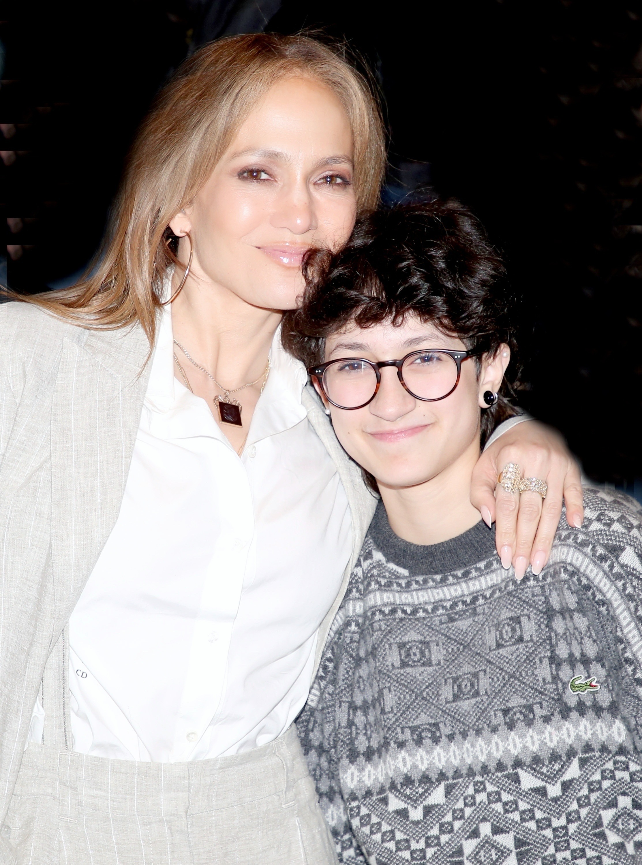 Jennifer Lopez and Emme Maribel Muñiz Anthony pose backstage at the new musical "Buena Vista Social Club" on Broadway at The Schoenfeld Theatre on April 5, 2025 in New York City | Source: Getty Images