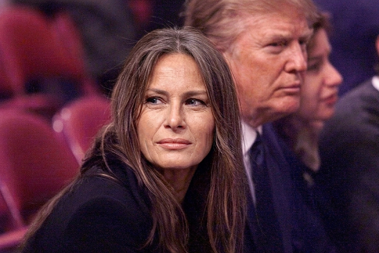 This artificial intelligence-generated depiction presents an older-looking version of Trump seated at an event. The simulation adds subtle signs of aging while preserving her overall facial structure. | Source: Gemini