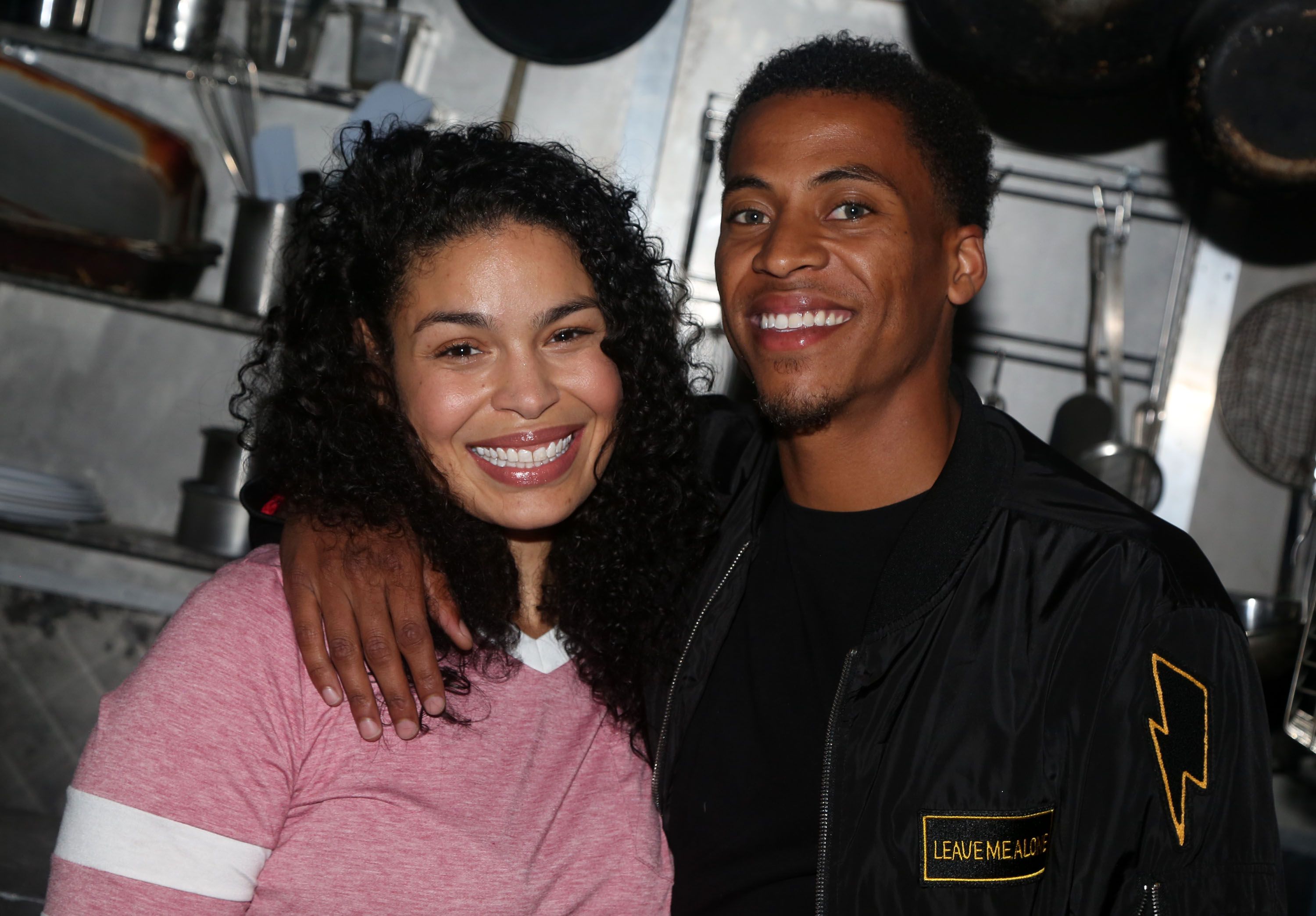 Jordin Sparks poses backstage with husband Dana Isaiah on the Broadway production of  "Waitress" in 2019 in New York City | Source: Getty Images