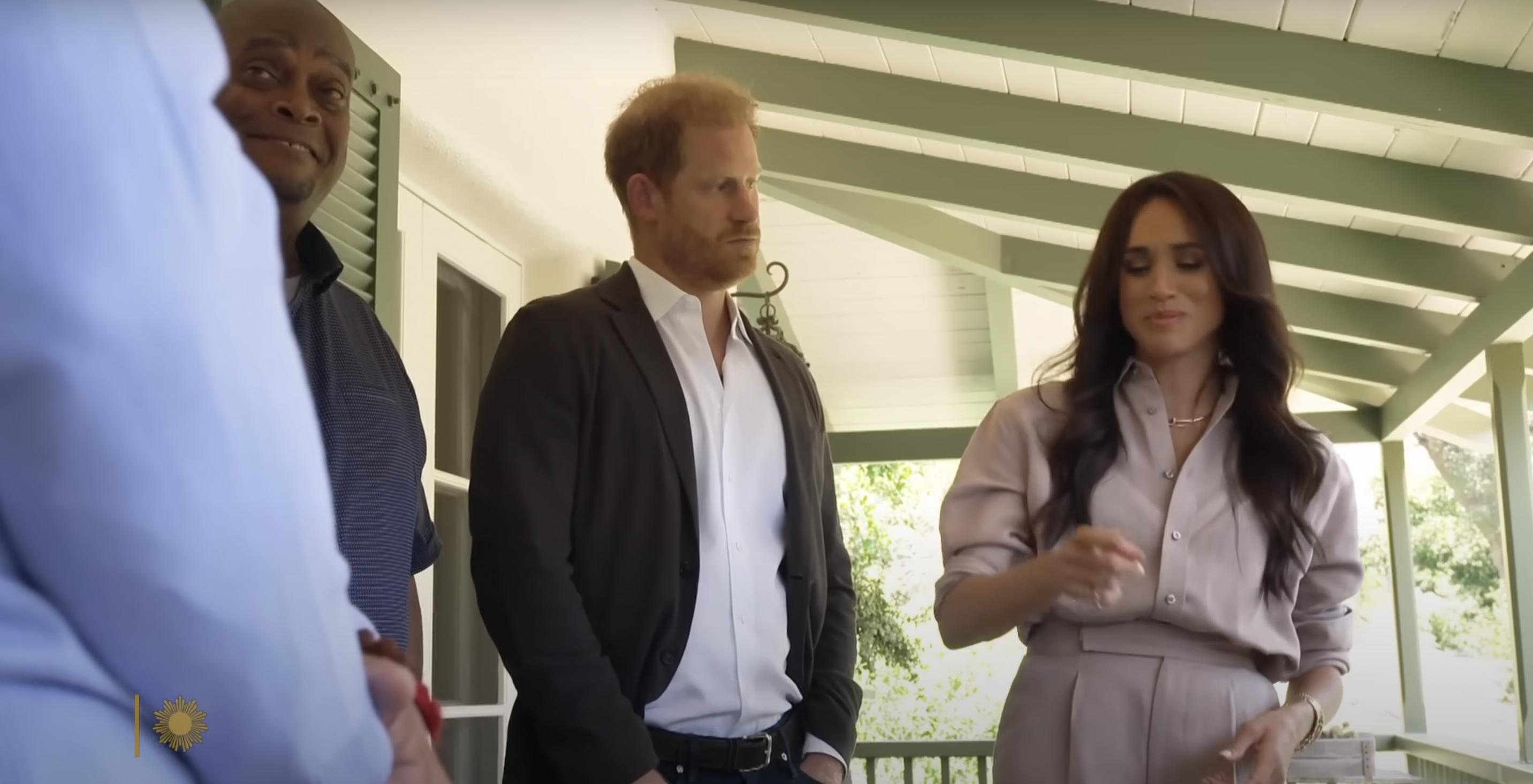 Prince Harry and Megan Markle meeting the parents part of The Parents Network initiative. | Source: YouTube/ CBS Sunday Morning