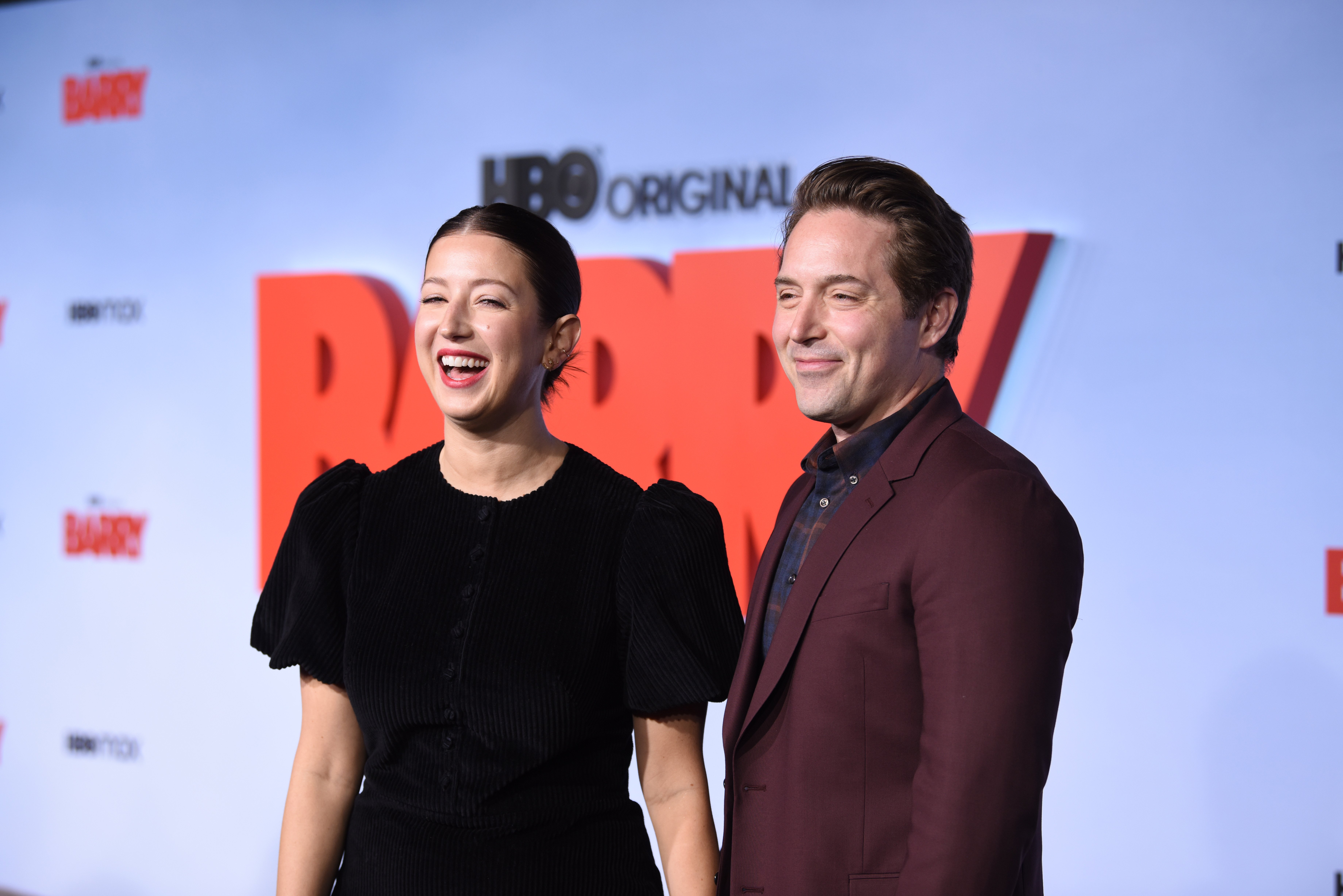 Jessy Hodges and her husband Beck Bennett attend the Season 3 premiere of HBO's "Barry" at Rolling Greens on April 18, 2022, in Culver City, California. | Source: Getty Images