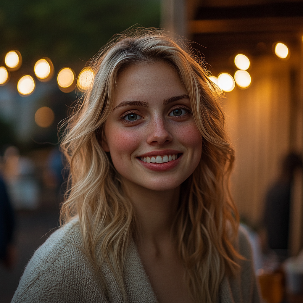 A woman smiling at a party | Source: Midjourney