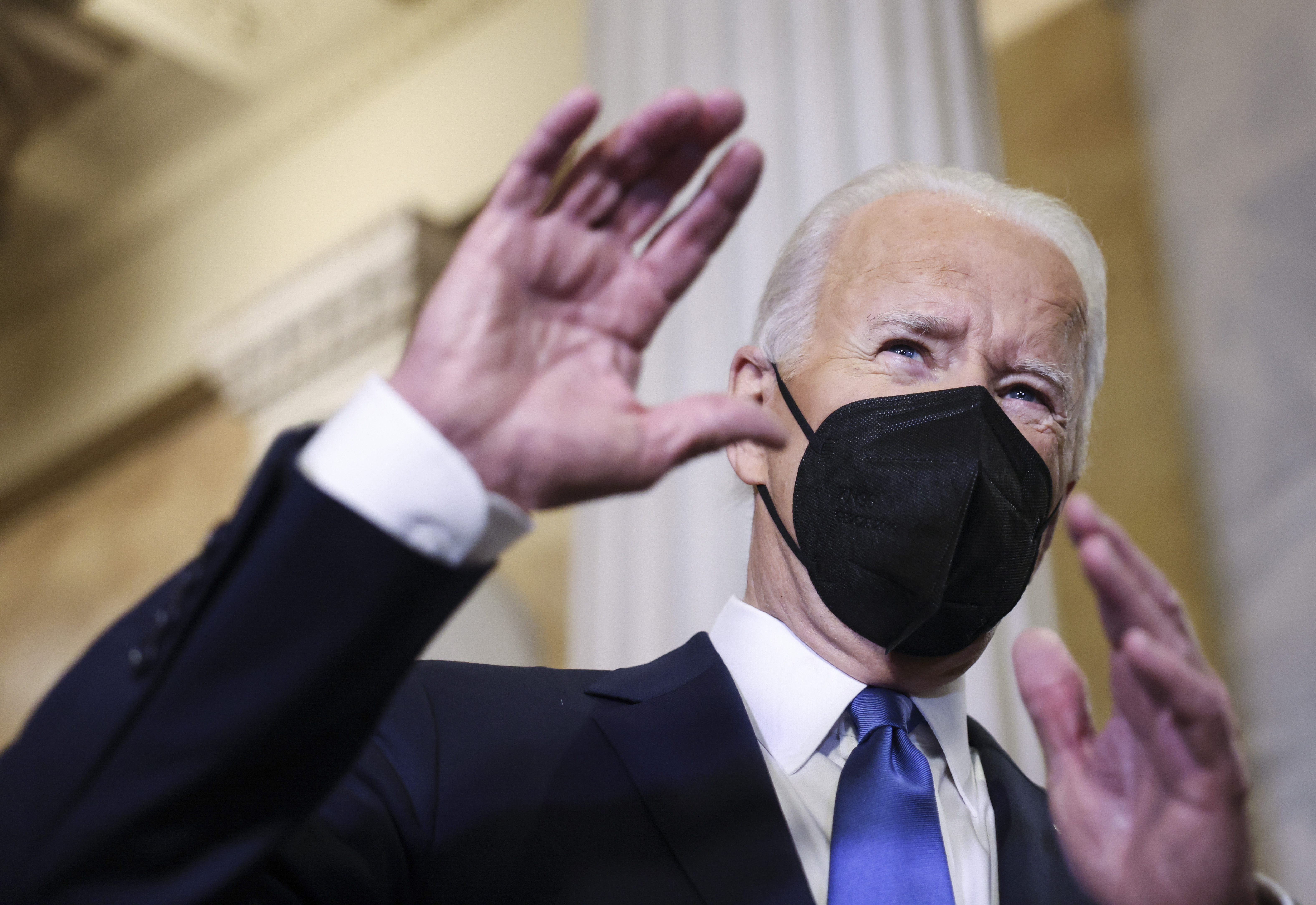 Joe Biden speaks to reporters on January 6, 2022 in Washington, DC. | Source: Getty Images
