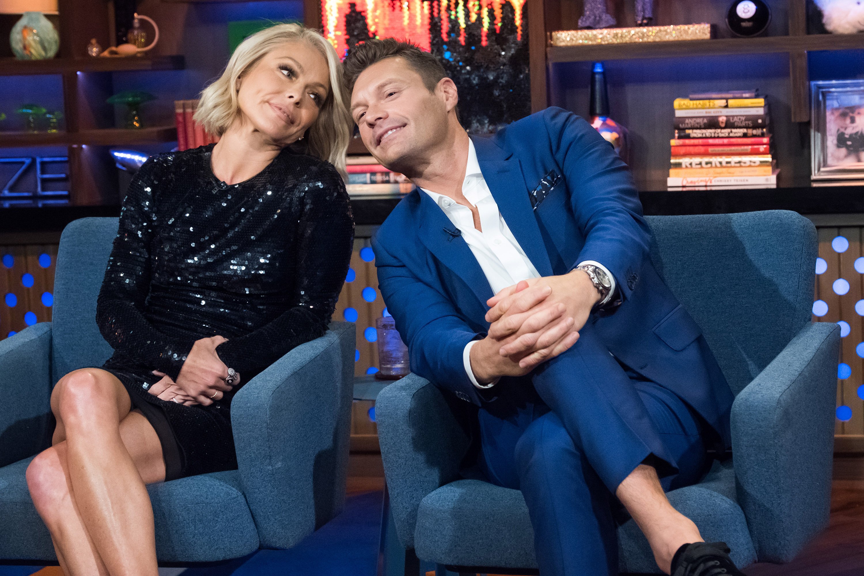 Kelly Ripa and Ryan Seacrest during an episode of "Watch What Happens Live With Andy Cohen" on September 21, 2017. | Source: Getty Images.