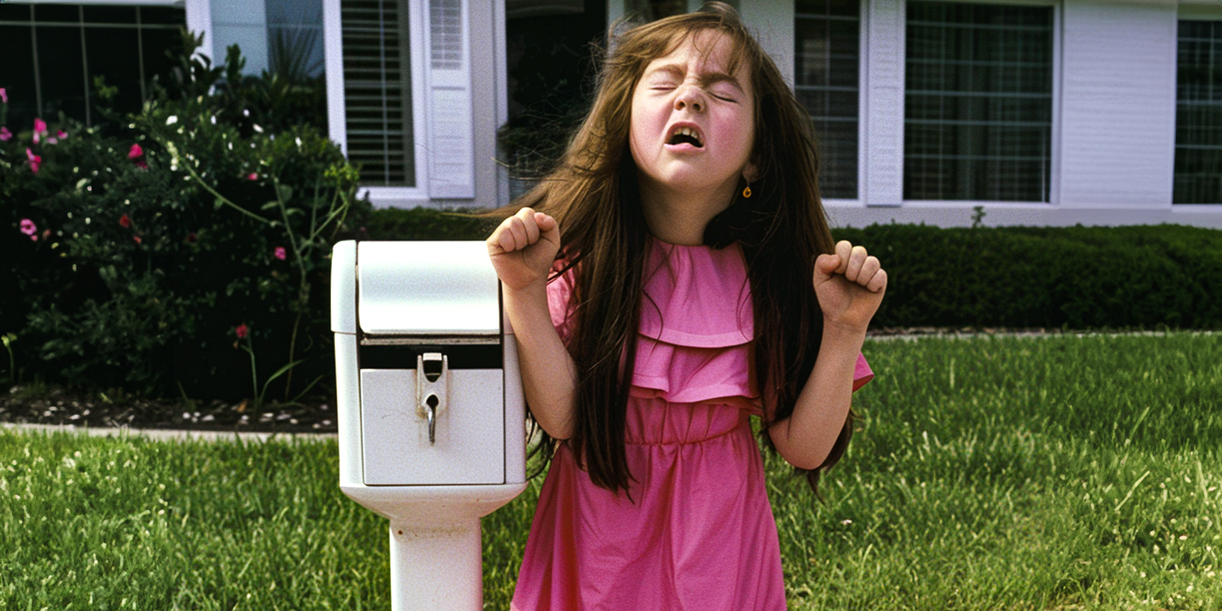 A little girl crying standing next to a mailbox | Source: Amomama