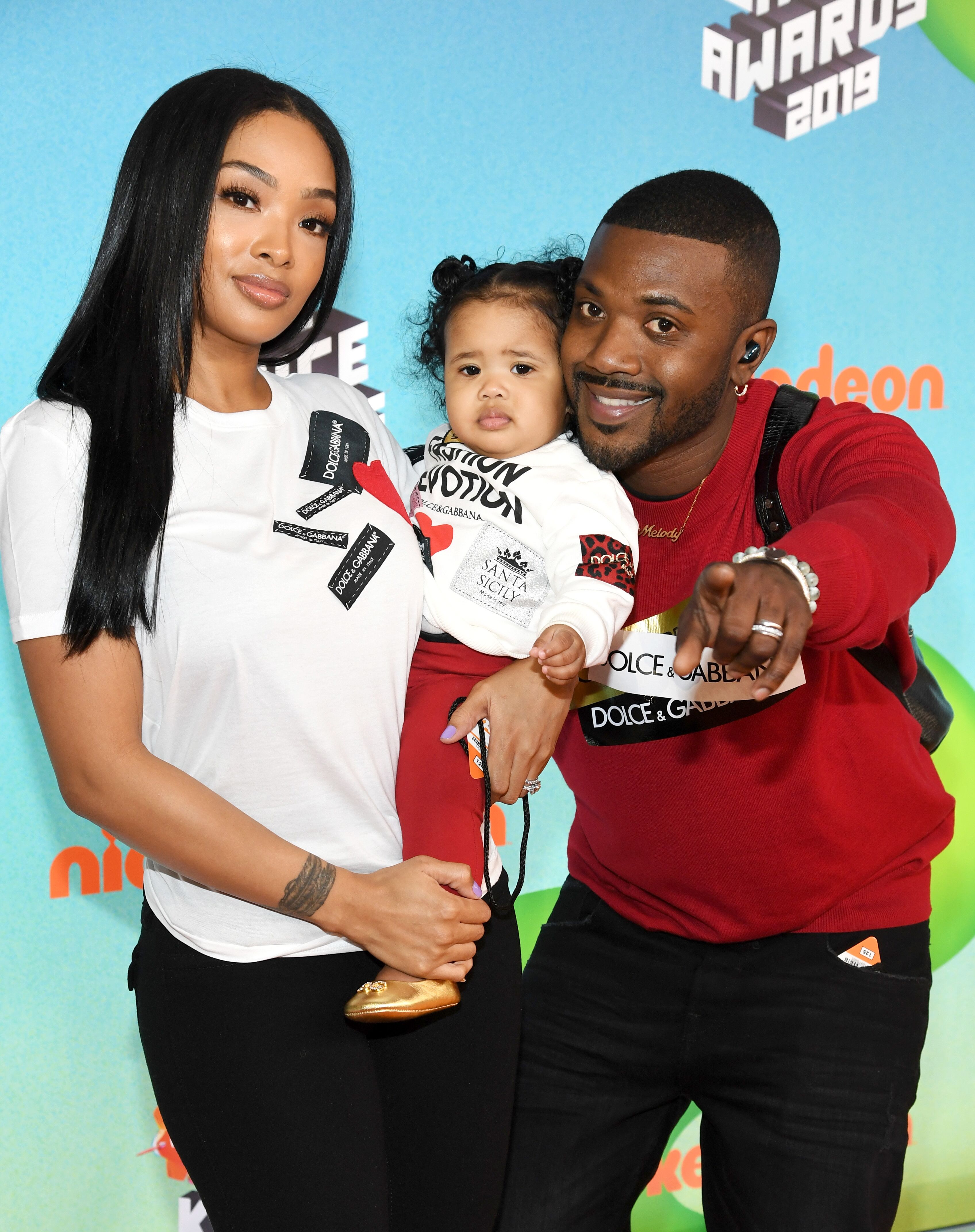 Rapper Ray J and his wife Princess Love with daughter Melody at Nickelodeon premiere/ Source: Getty Images