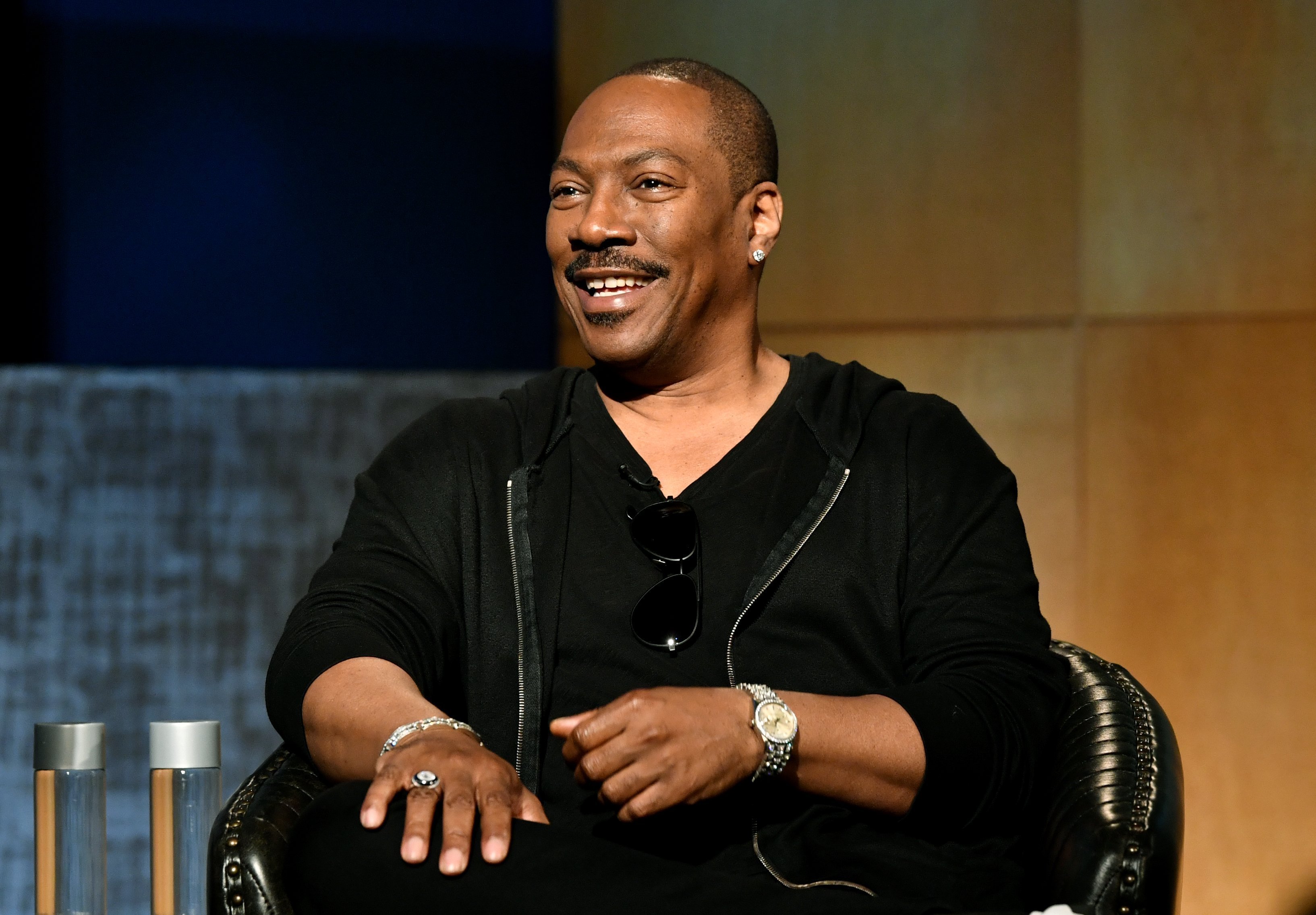 Eddie Murphy speaks onstage during the LA Tastemaker event for Comedians in Cars on July 17, 2019, in Beverly Hills City. | Source: Getty Images.
