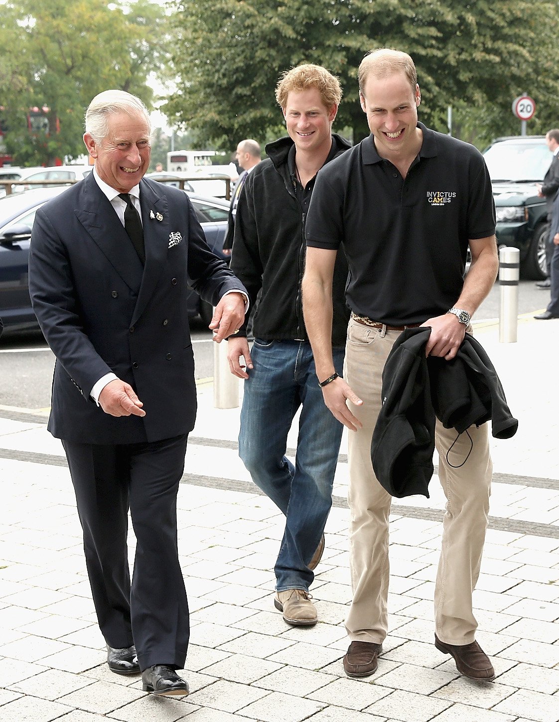 Prince William, Harry and Prince Charles in London 2014. | Source: Getty Images 
