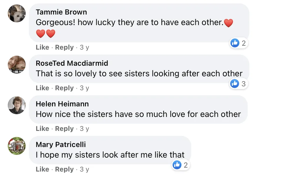 Netizens leaves heartwarming comments on the adorable video of Hauff's grandmother with her sisters.  |  Photo: facebook.com/NTDTelevisionAU/