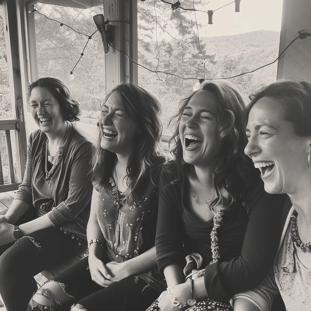 A group of women laughing | Source: Midjourney
