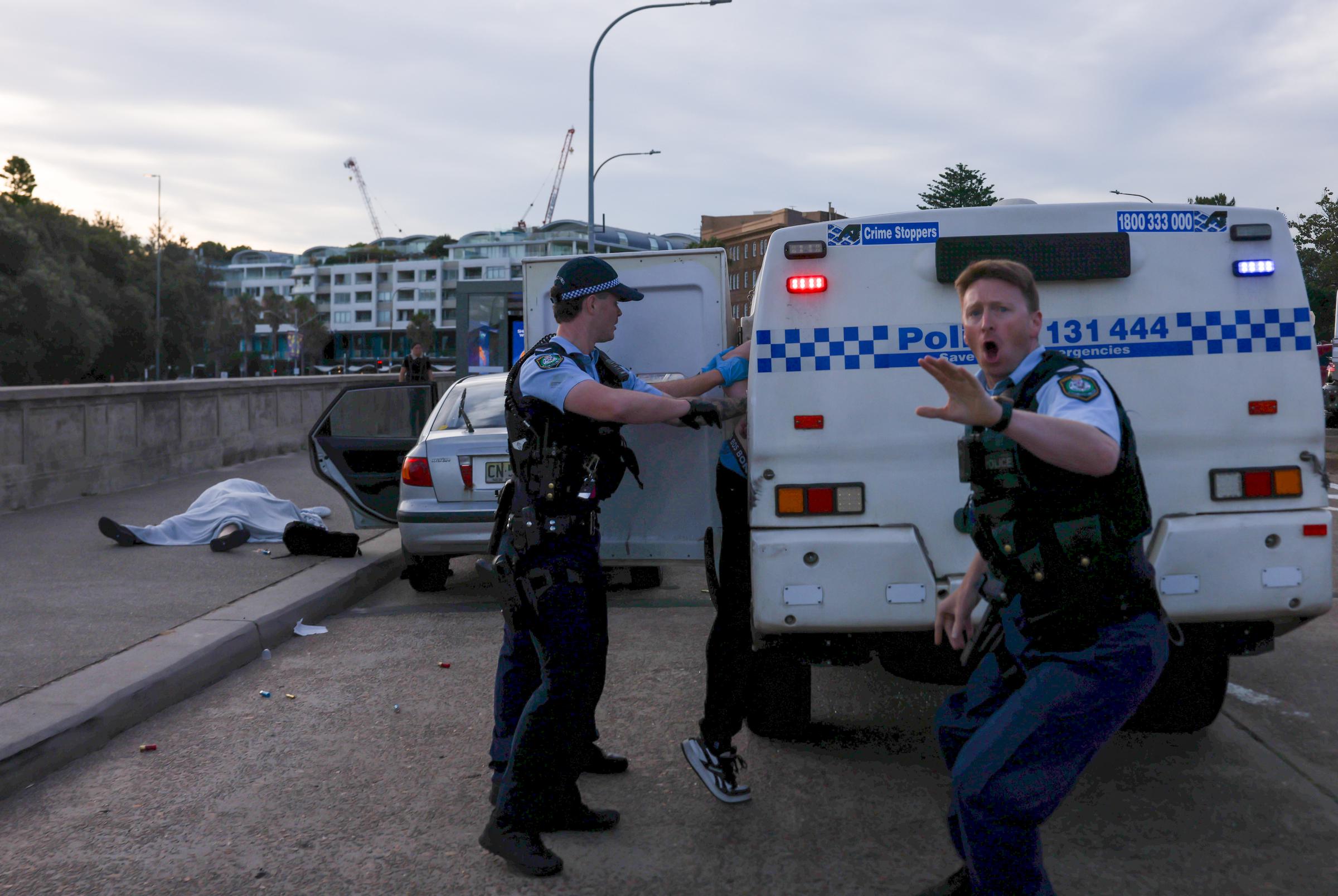 Police respond near the site of the Bondi Beach shooting during a Hanukkah celebration on December 14, 2025 | Source: Getty Images