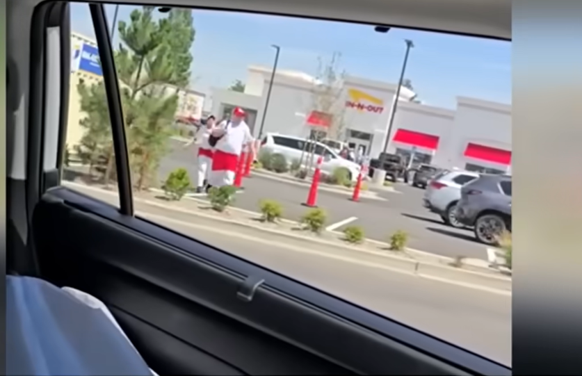 Customers who had been inside or near the Twin Falls In-N-Out Burger gathered outside the restaurant moments after gunfire erupted, as frightened witnesses tried to make sense of the unfolding tragedy. | Source: YouTube/Good Morning America