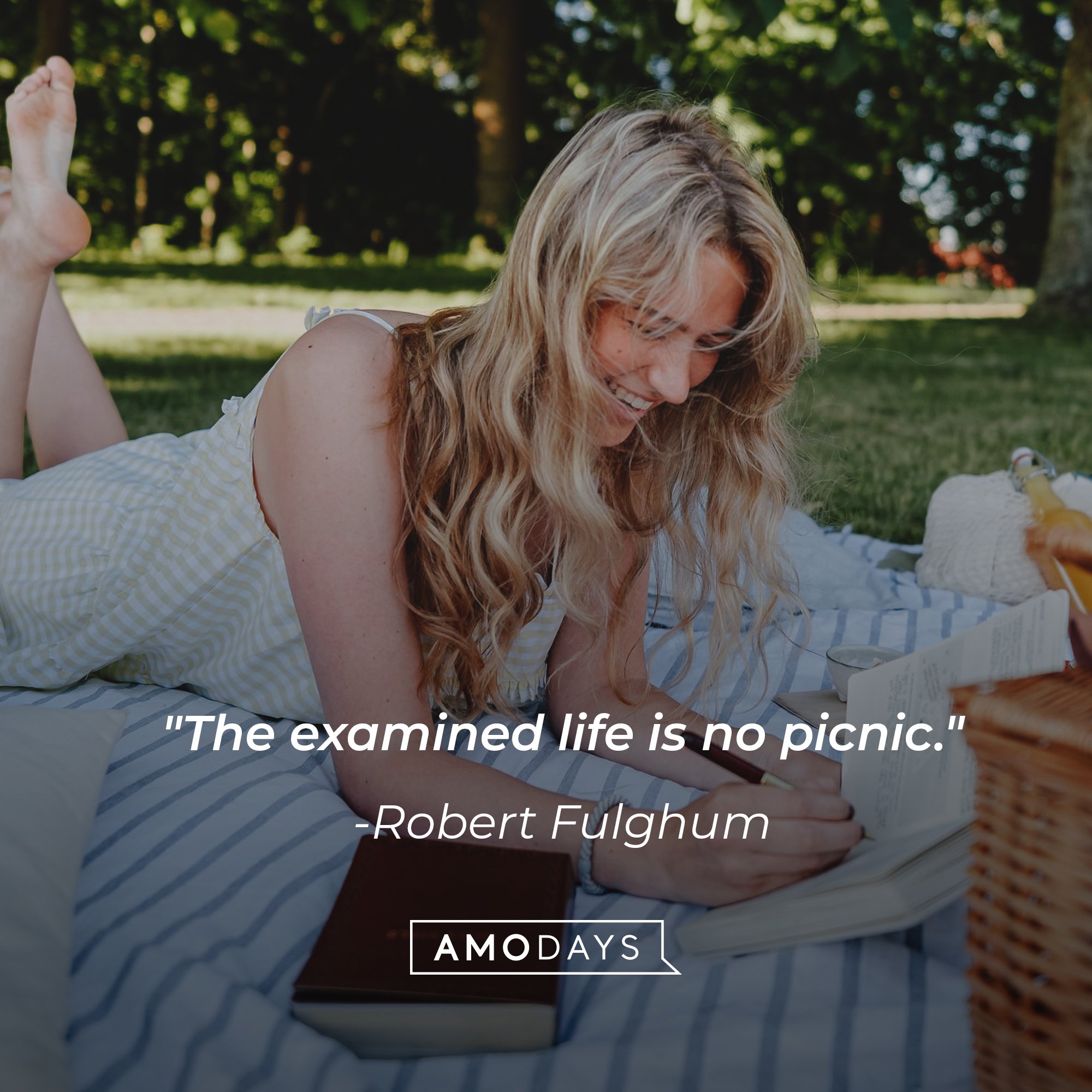 Robert Fulghum's quote: "The examined life is no picnic." | Image: AmoDays