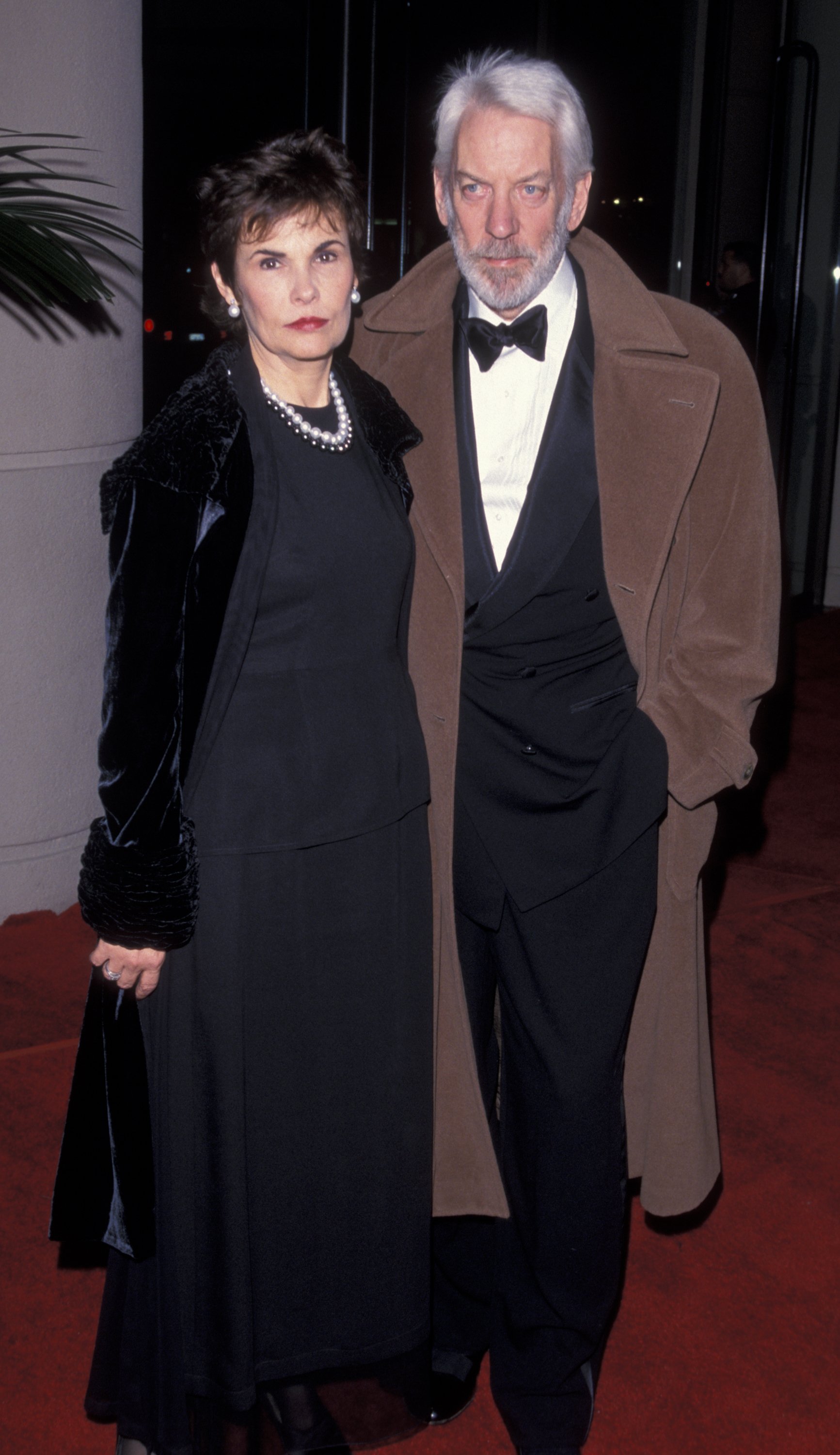 Francine Racette and Donald Sutherland attend 27th Annual American Film Institute Lifetime Achievement Awards on February 18, 1999 at the Beverly Hilton Hotel in Beverly Hills, California | Source: Getty Images
