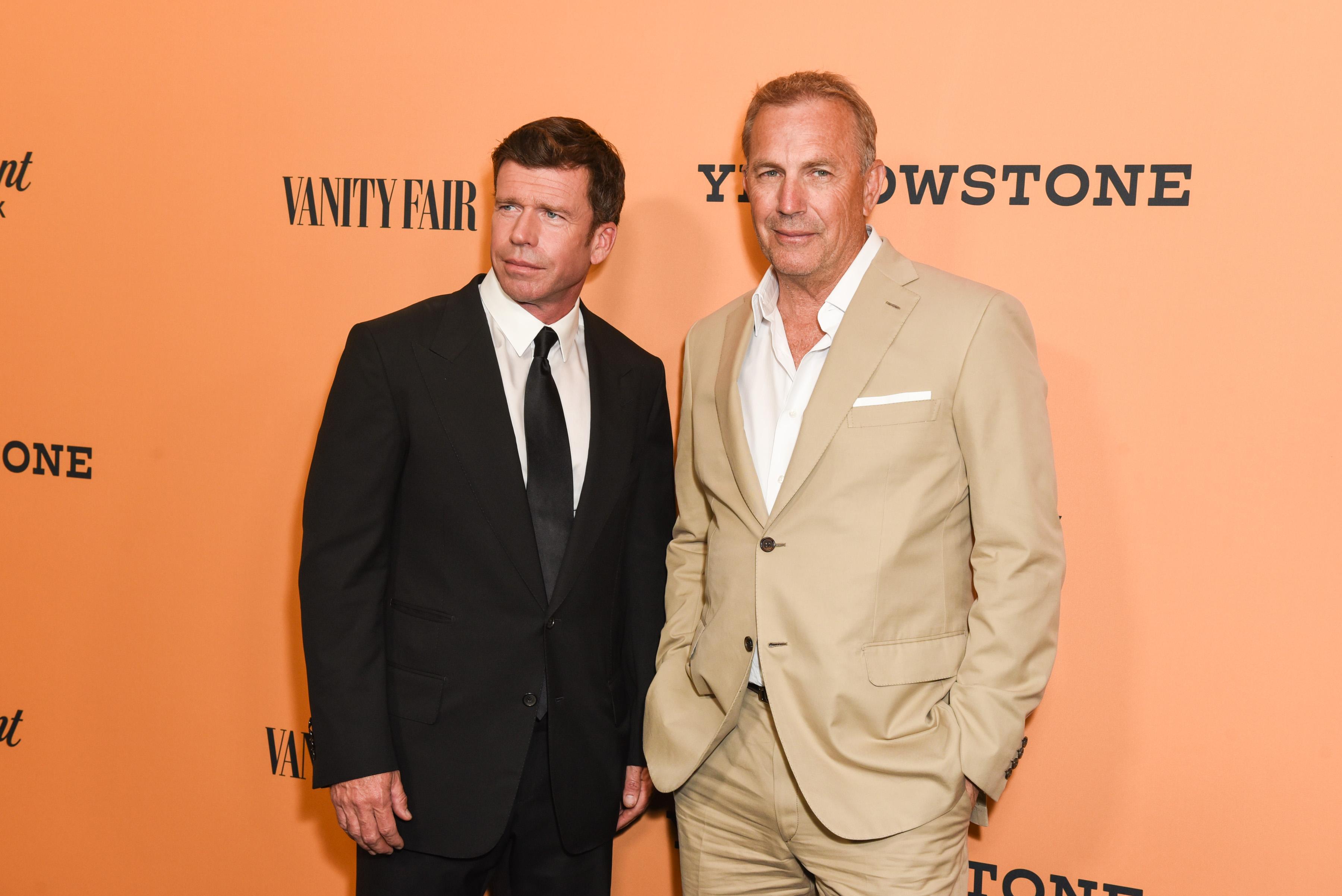 Taylor Sheridan and Kevin Costner at the premiere of "Yellowstone" in Hollywood, California on June 11, 2018 | Source: Getty images