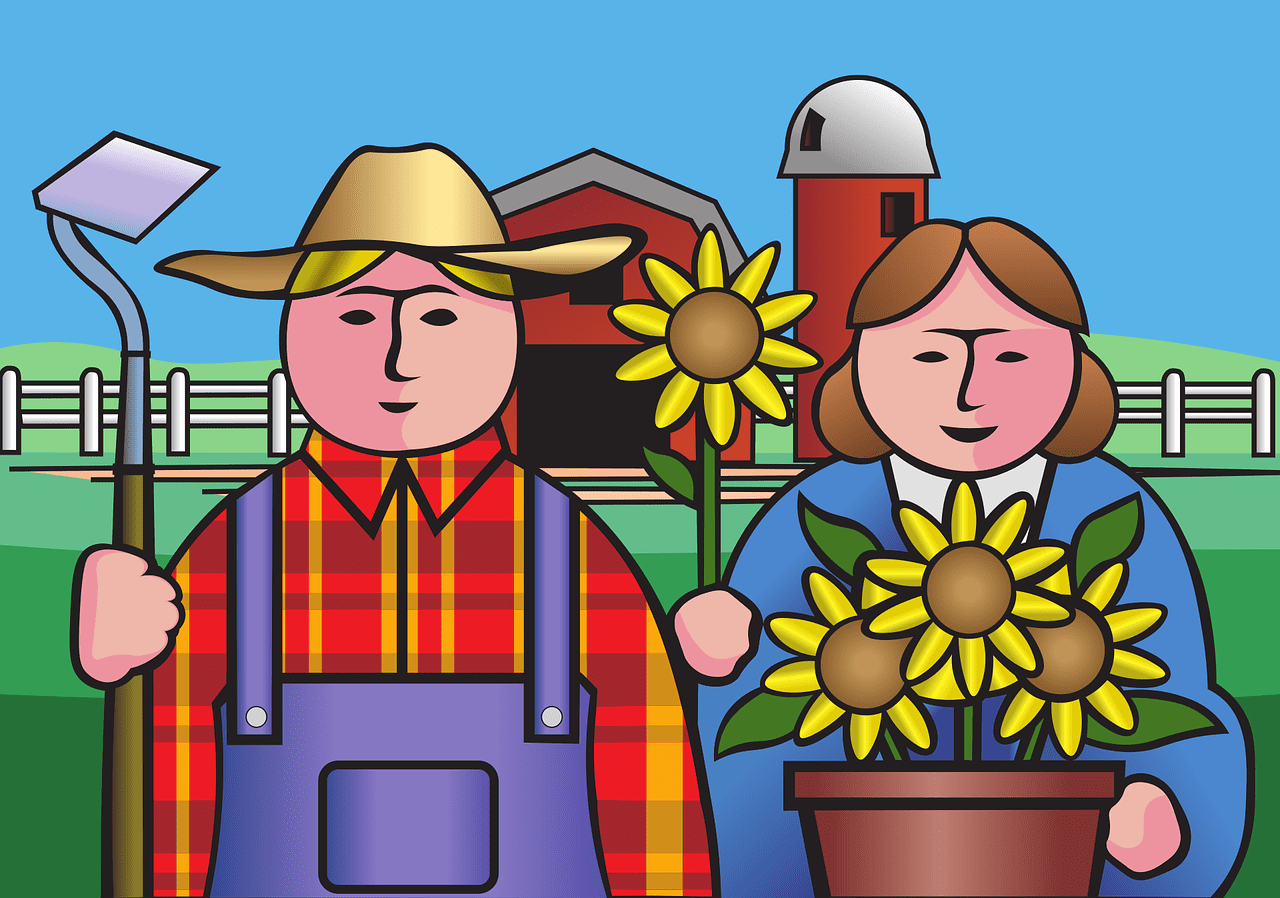 Cartoon of farmers | Source: Pixabay