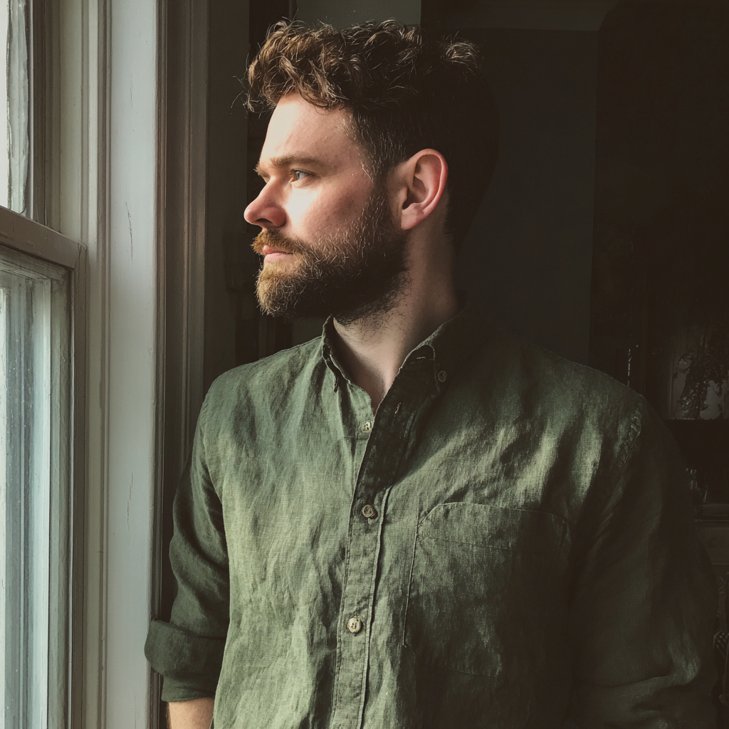 A pensive man looking out of a window | Source: Midjourney