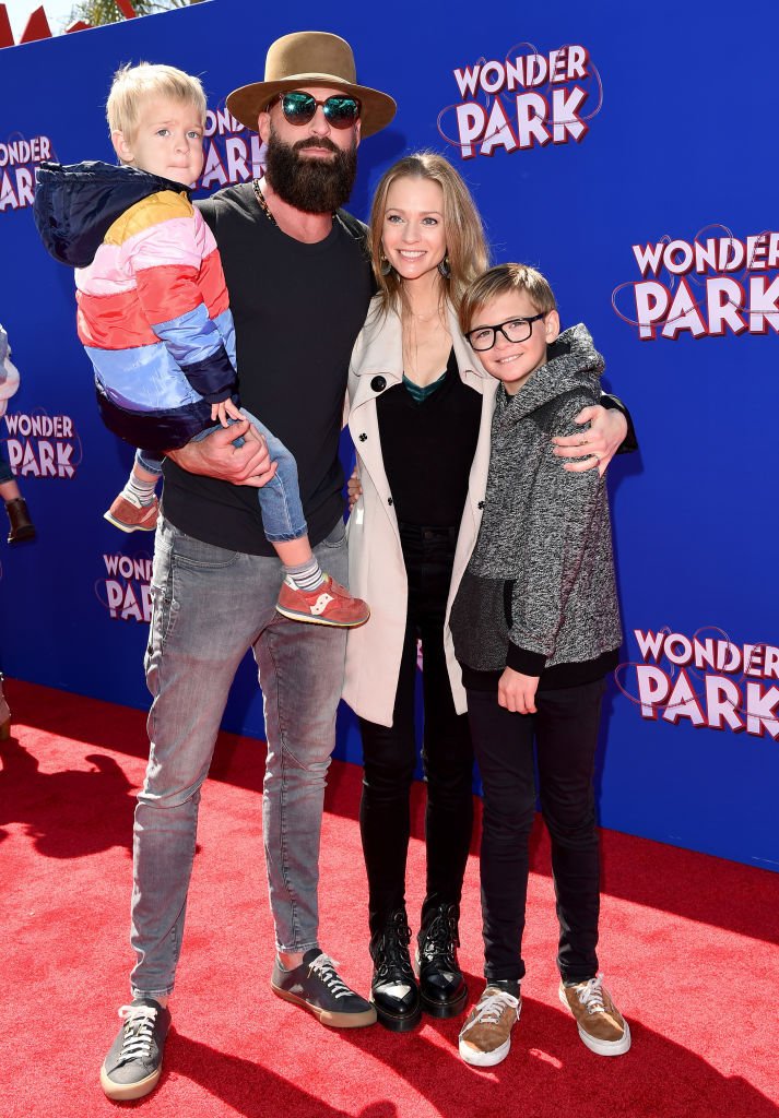 A.J. Cook, Nathan Andersen, Phoenix Sky Andersen, and Mekhai Allan Andersen attend the premiere of Paramount Pictures' 'Wonder Park' at Regency Bruin Theatre on March 10, 2019 | Photo: Getty Images