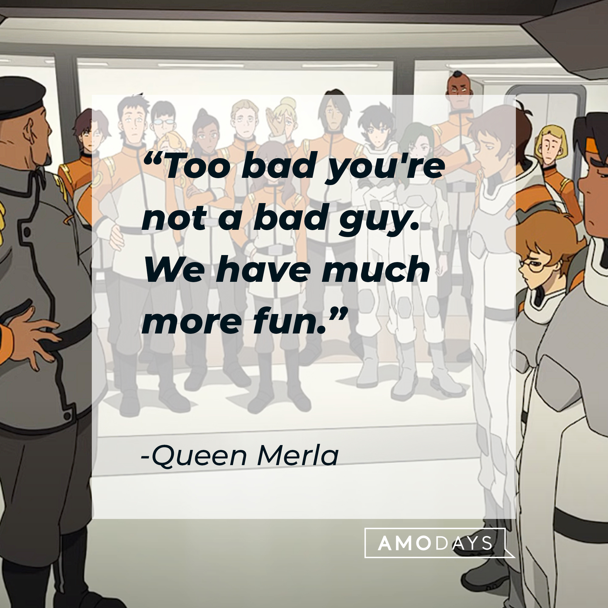 Queen Merla's quote: "Too bad you're not a bad guy. We have much more fun." | Source: youtube.com/netflixafterschool