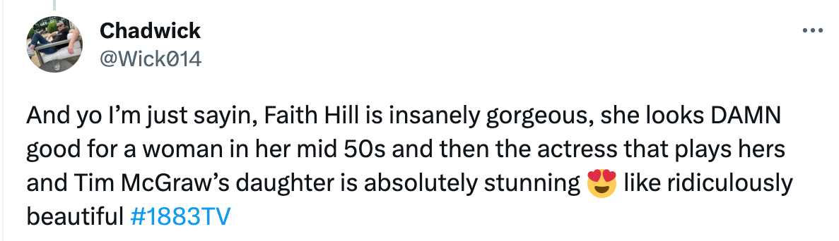 A fan's comment on Faith Hill's appearance. | Source: Twitter.com/Wick014